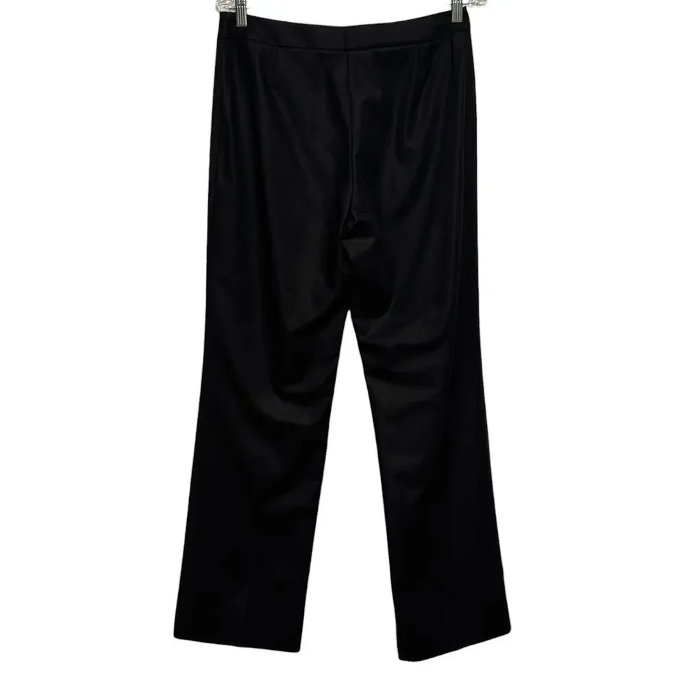 Lafayette 148 Flat Front Wide Leg Dress Pants Black Petite 8
